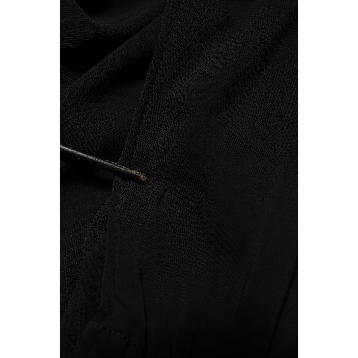 Emporio Armani Black Viscose Blend Shirt Style Belted  Dress