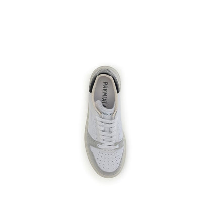 Premiata White Calf Leather Bos Taurus Low Top Sneakers
