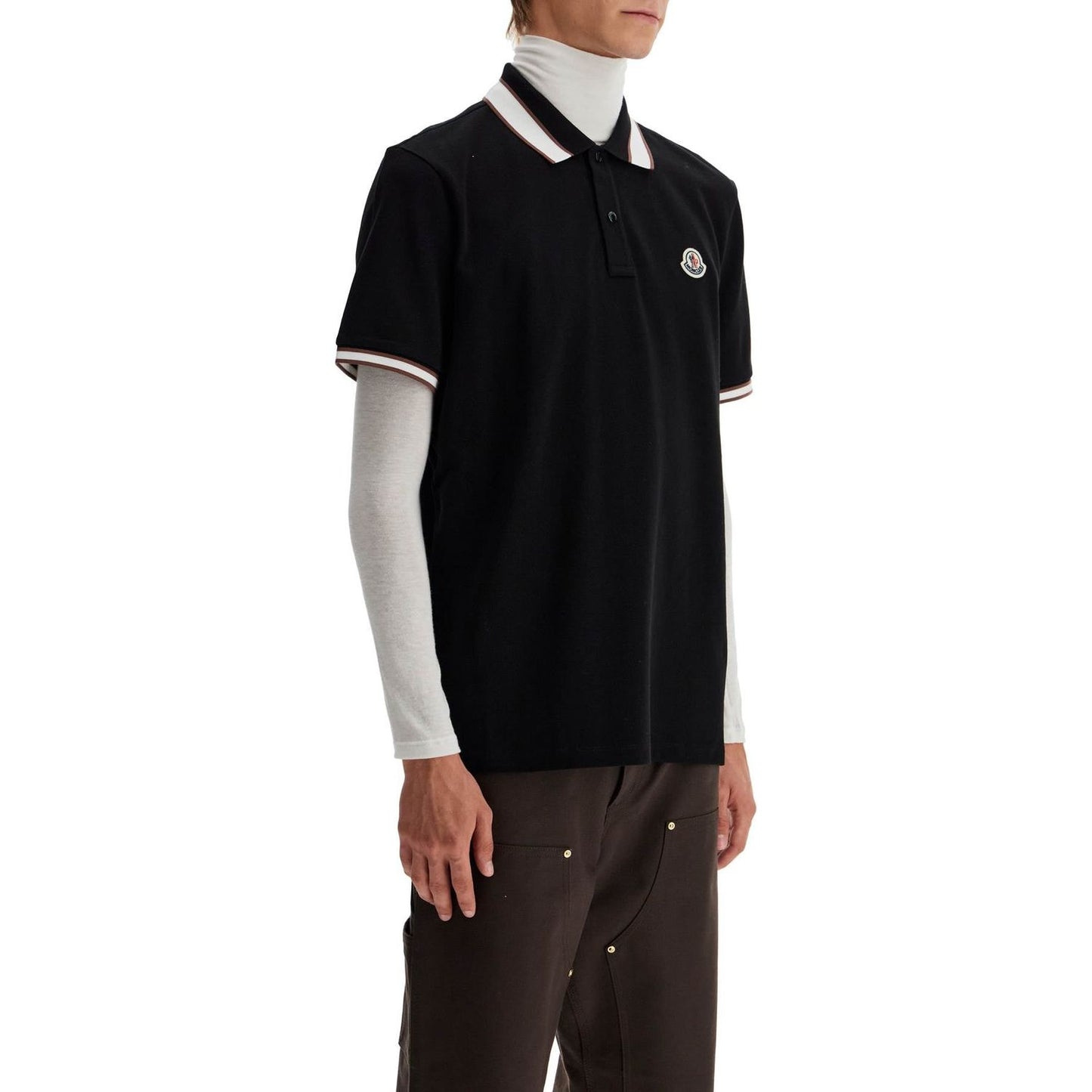 Moncler striped polo shirt with detailed accents Topwear Moncler