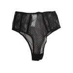 Dolce & Gabbana Black Lace Polka Dot Mesh High Waist Underwear - Sheer lacy design with polka dots offering elegant and stylish fit.