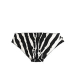 Dolce & Gabbana Black White Zebra Print Slip Briefs Underwear made from silk and elastane, showcasing luxury design and Italian craftsmanship.