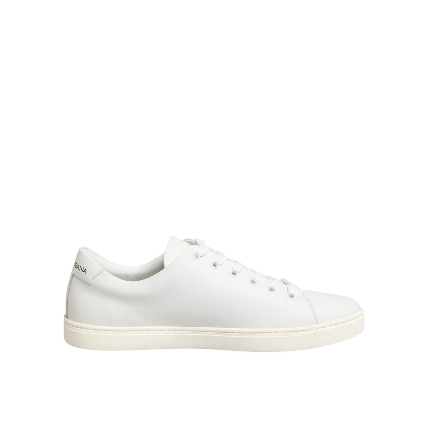 Dolce & Gabbana White Leather Sacre Heart Patch Sneakers  Shoes