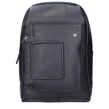 Piquadro Blue Leather Crossbody Bag with front logo and adjustable back straps, MPN CA4832VIBLU, perfect for stylish convenience.