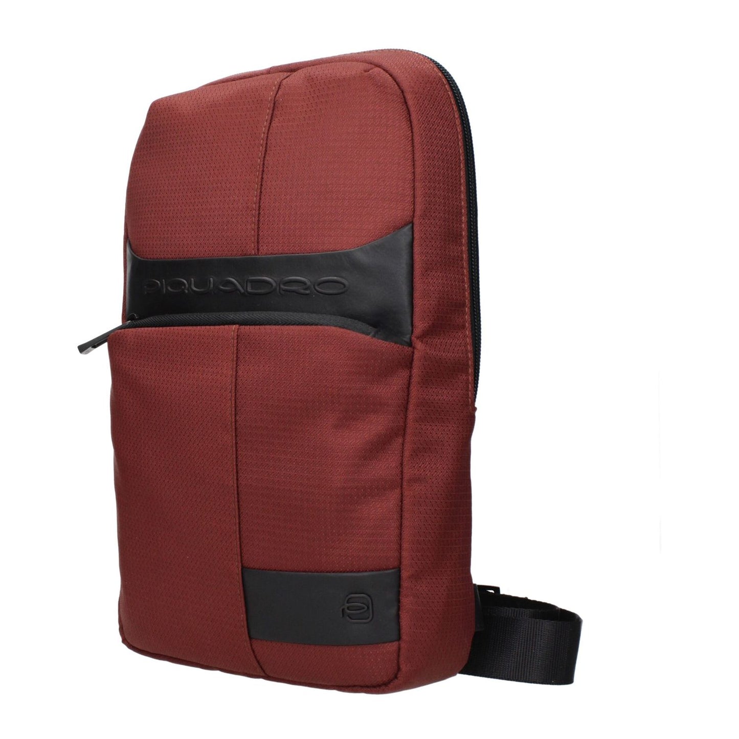 Alt Tag: Piquadro Red Fabric Crossbody Bag with front logo and adjustable shoulder strap, MPN CA5751W129M, product code F84384.