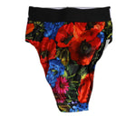 Dolce & Gabbana Multicolor Floral Print High Waist Panty Underwear with branded waistband and vibrant design