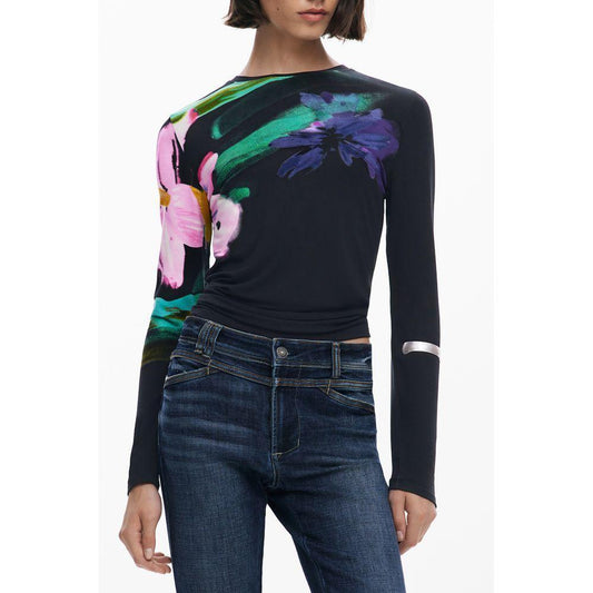 Desigual Black Viscose Women Top DE-39779-XS