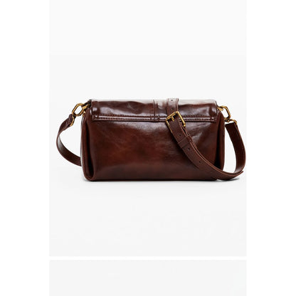 Desigual Brown Polyethylene Women Handbag with adjustable strap and bold design, perfect for versatile styling.