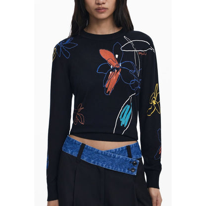 Desigual Black Viscose Sweater