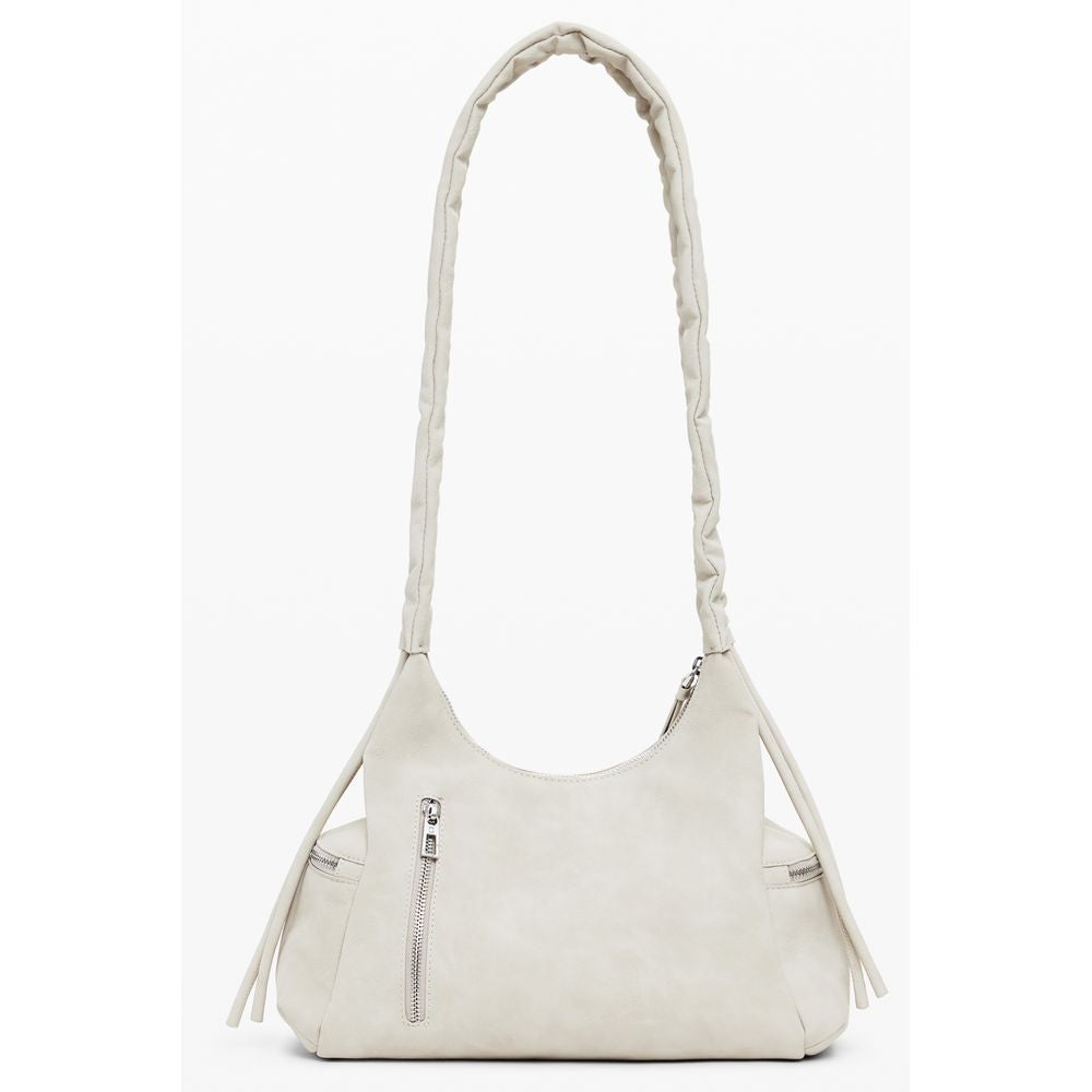 Desigual Beige Polyethylene Women Handbag with single shoulder handle, external zipper pocket for stylish organization.