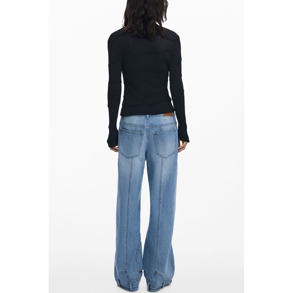 Desigual Black Viscose Sweater