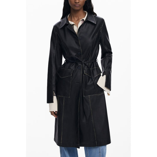 Desigual Black Polyethylene Women Coat