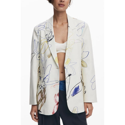 Desigual White Polyester Jackets & Coat