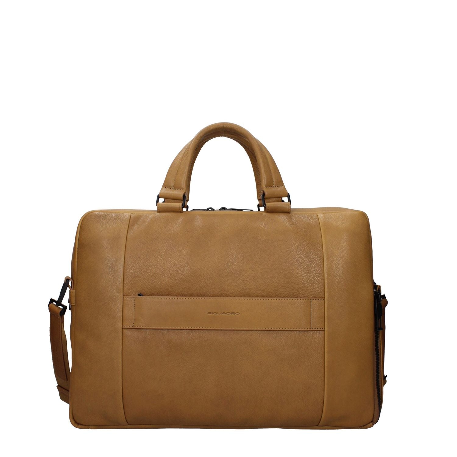 Piquadro Beige Leather Business And Laptop Bag