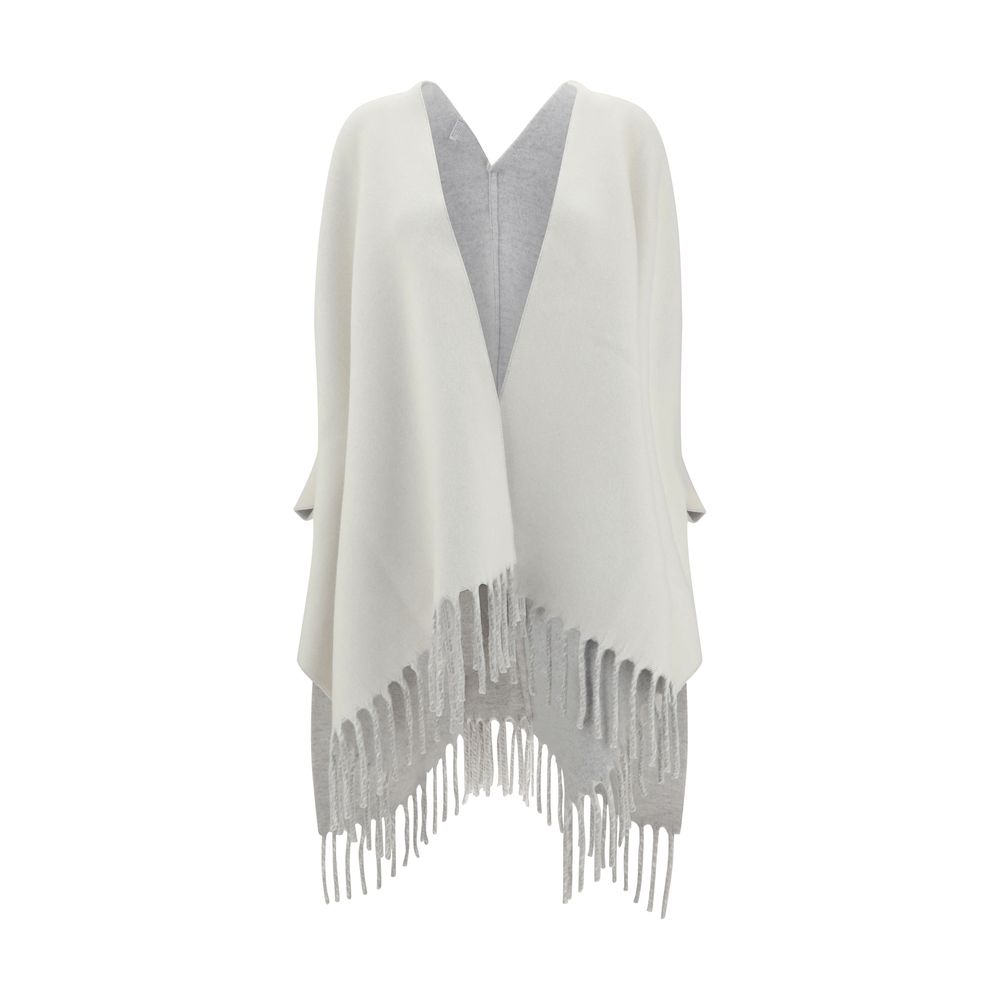 Brunello Cucinelli Gray Wool Poncho