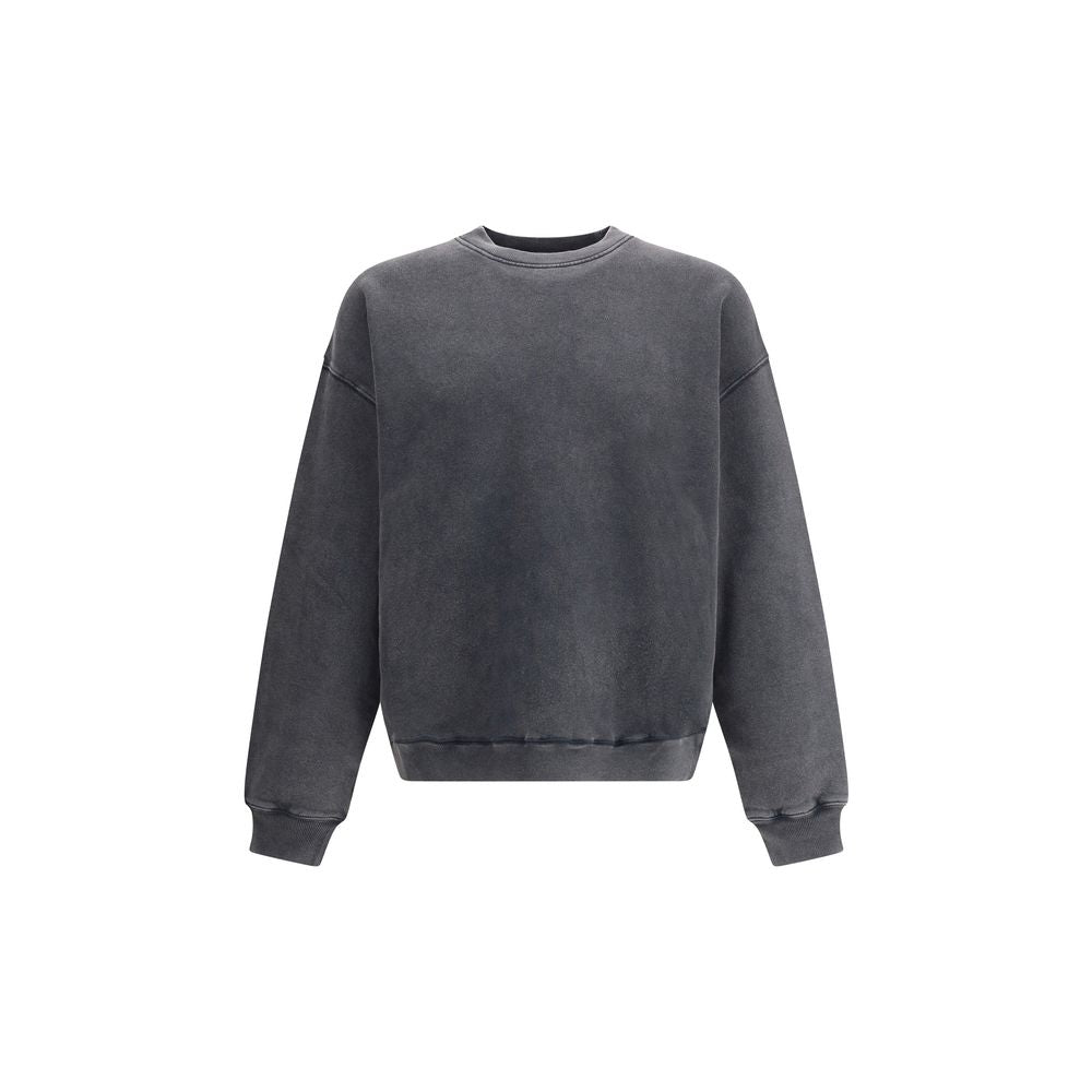 Axel Arigato Gray Cotton Sweatshirt with oversized fit and appliquéd letter patches, sustainable 100% organic cotton for a stylish look.