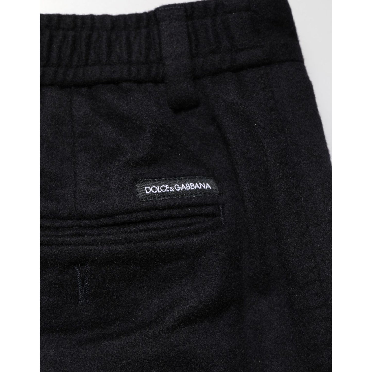 Dolce & Gabbana Black Cashmere Dress Formal Men Trouser Pants