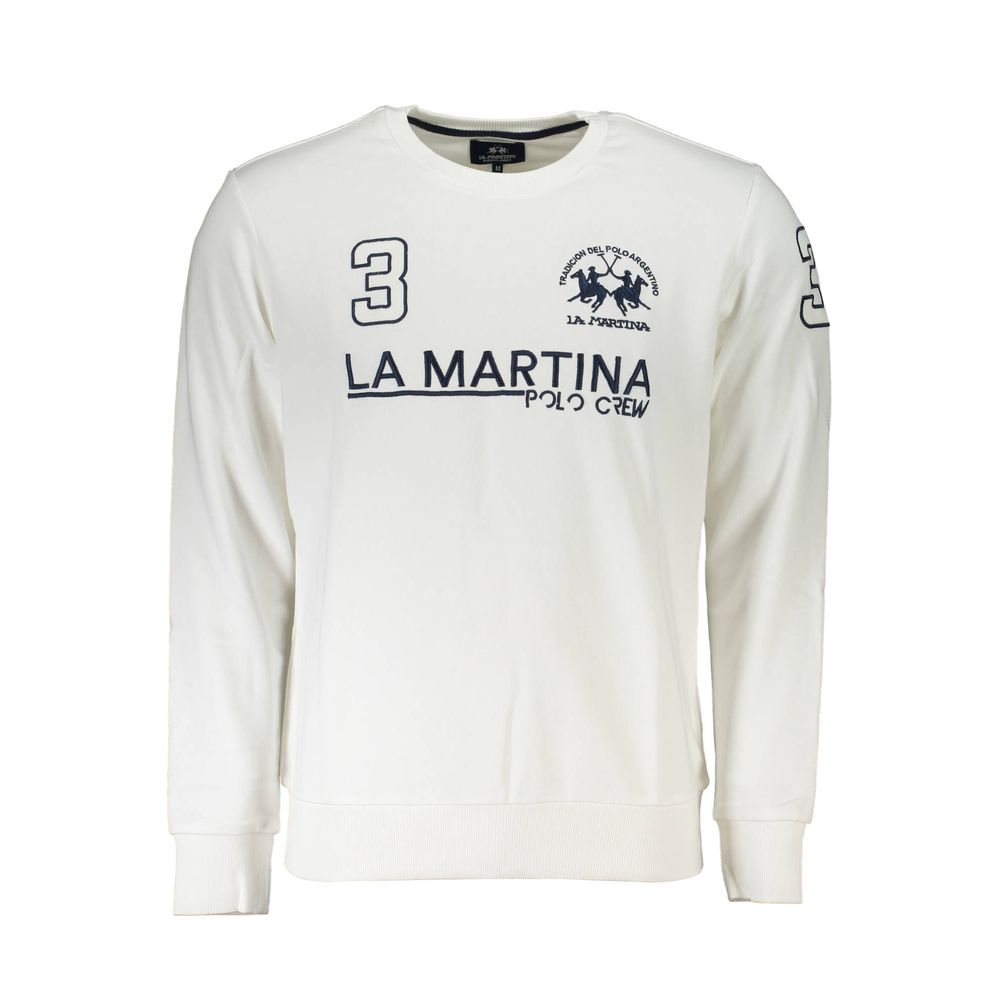 La Martina White Cotton Men's Sweater