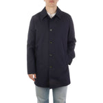 Aquascutum Blue Cotton Men Trench Coat