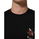 Dolce & Gabbana Black Musical Print Cotton Crew Neck T-shirt