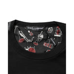 Dolce & Gabbana Black Musical Print Cotton Crew Neck T-shirt