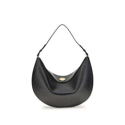 Jacquemus Black Calf Leather Bos Taurus Shoulder Bag with slim strap and engraved snap button, AW25 collection.