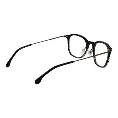 Lozza Black Metal Glasses (Frames) unisex full-rim square style with black metal frame and demo plastic lenses, includes branded case.
