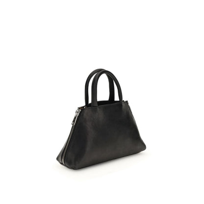 Coperni Black Calf Leather Bos Taurus Shoulder Bag with crinkled finish and detachable strap in a sleek, compact silhouette.