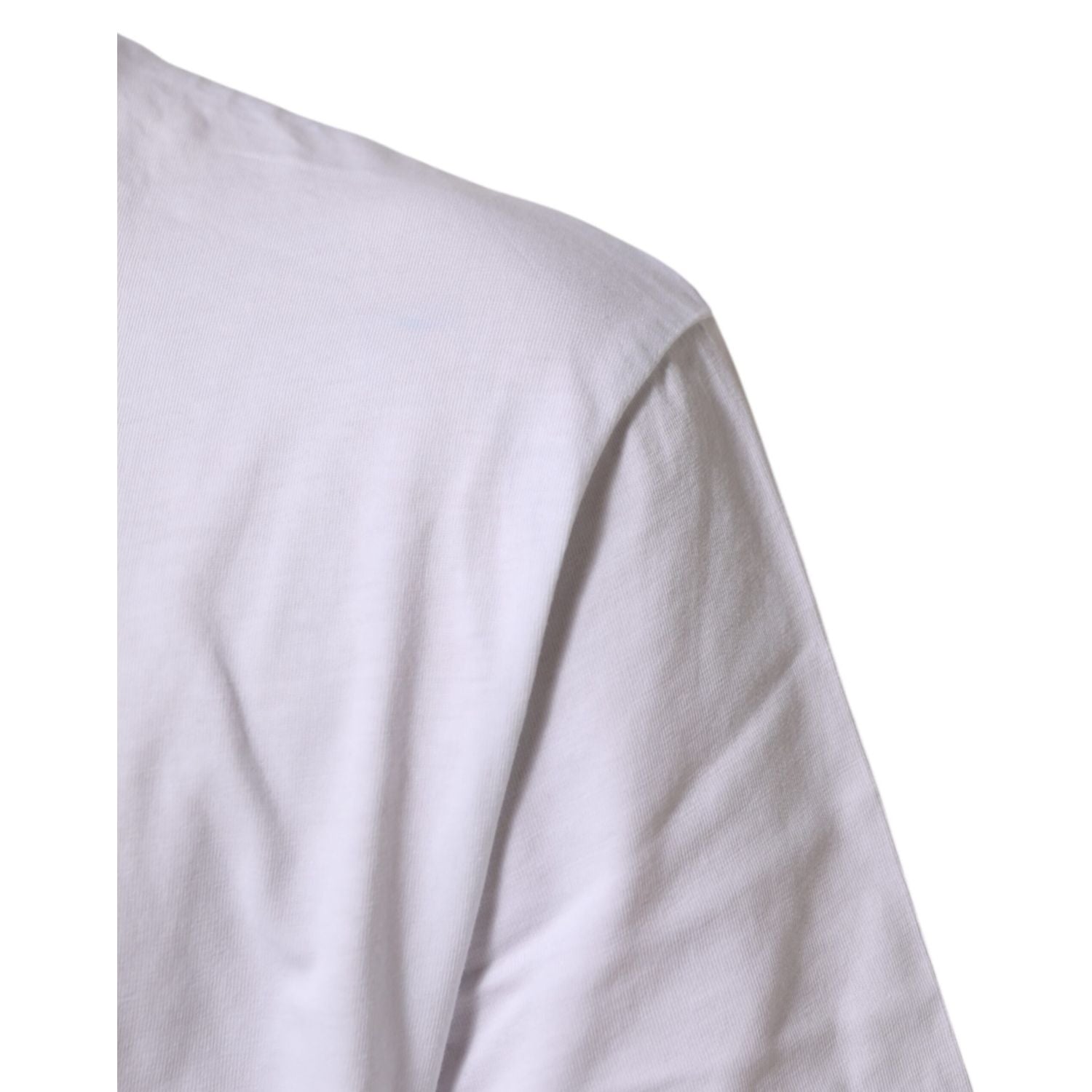 Dolce & Gabbana White Logo Print Cotton Crew Neck T-shirt