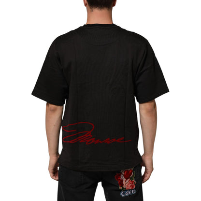 Dolce & Gabbana Black Marilyn Monroe Cotton Crew Neck T-shirt
