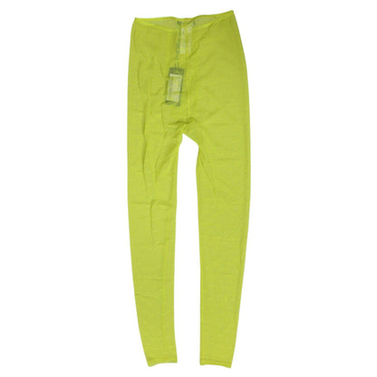 Dolce & Gabbana Neon Green Nylon Logo Lace Leggings Pants Underwear