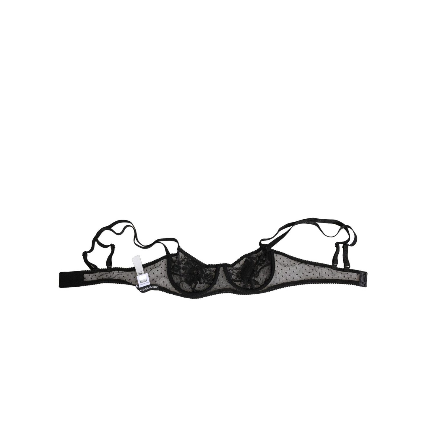 Dolce & Gabbana Black Floral Underwired Balconette Bra Underwear