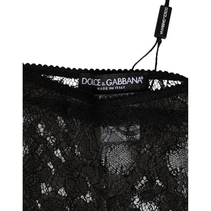 Dolce & Gabbana Black Nylon Stretch High Waist Panty Underwear