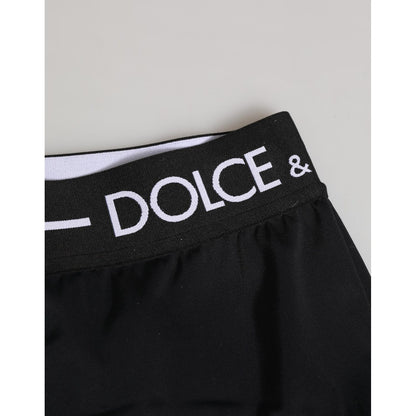 Dolce & Gabbana Black Nylon Logo Waistband Shorts Underwear
