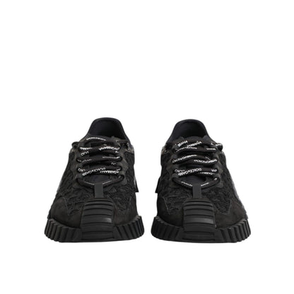 Dolce & Gabbana Black Logo Lace Low Top NS1 Sneaker Shoes