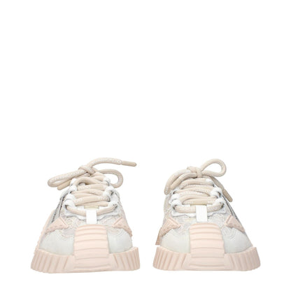 Front view of Dolce & Gabbana Gray Fabric Sneakers with logo details, MPN CK1837AX37280005, code F84608. Stylish gray sneakers.