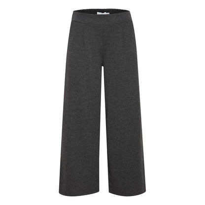 ICHI Gray Recycled Polyester Flared Pants