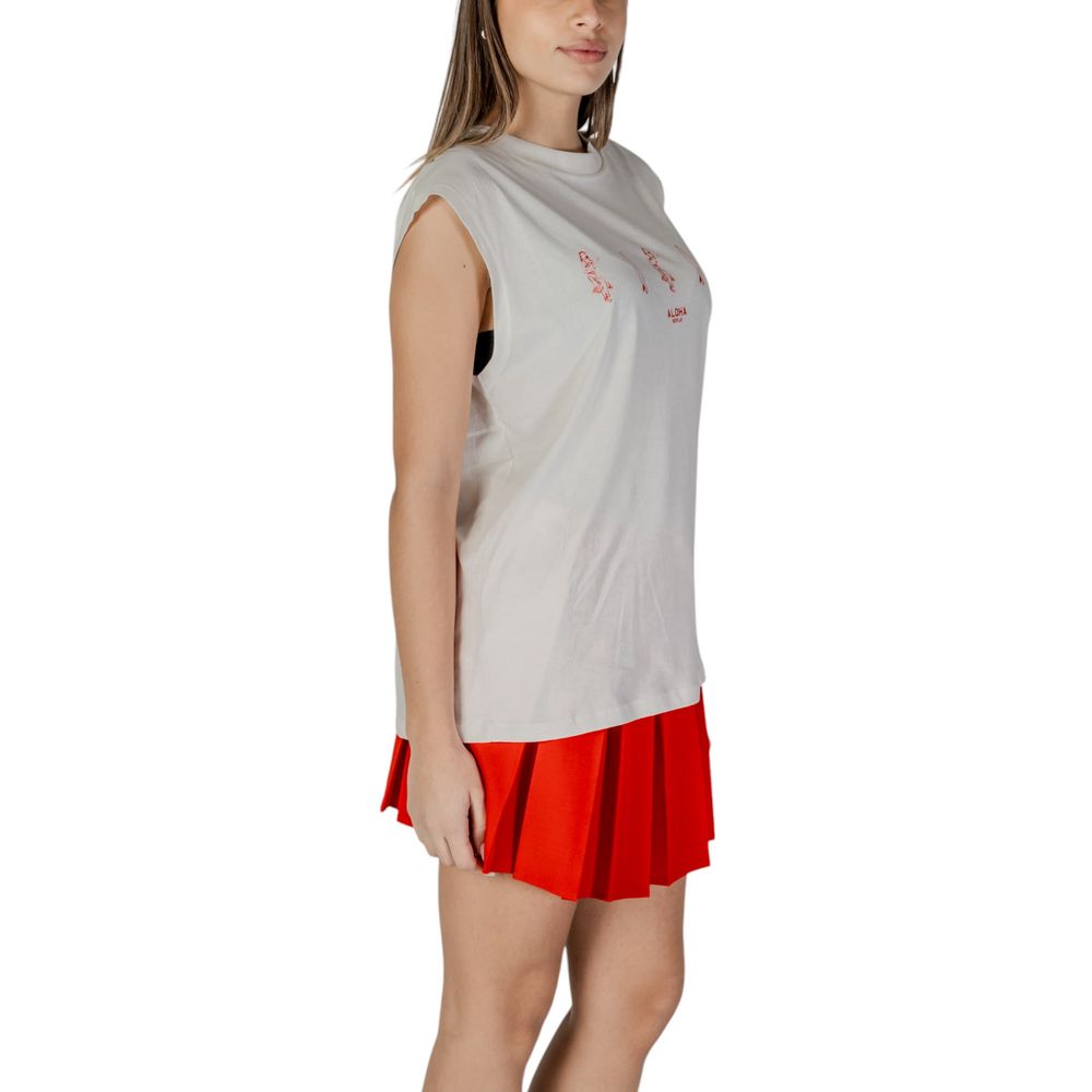 Replay Cream Cotton Tank Tops