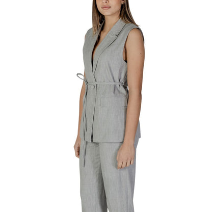 Vila Clothes Gray Recycled Polyester Waistcoat 1728,71956299936,Clothing,Gray,IT38|XS,New with tags,Suits & Blazers - Clothing,Vila Clothes,Waistcoats - Suits & Blazers - Clothing,Women