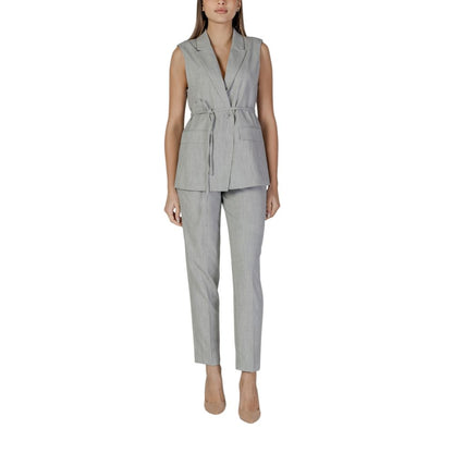 Vila Clothes Gray Recycled Polyester Waistcoat 1728,71956299936,Clothing,Gray,IT38|XS,New with tags,Suits & Blazers - Clothing,Vila Clothes,Waistcoats - Suits & Blazers - Clothing,Women