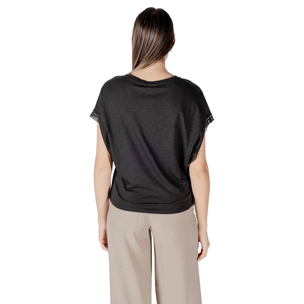 ICHI Black Cotton T-Shirt 1728,71956299936,Black,Clothing,ICHI,IT38|XS,IT40|S,IT42|M,New with tags,T-Shirts - Clothing,T-Shirts - T-Shirts - Clothing,Women