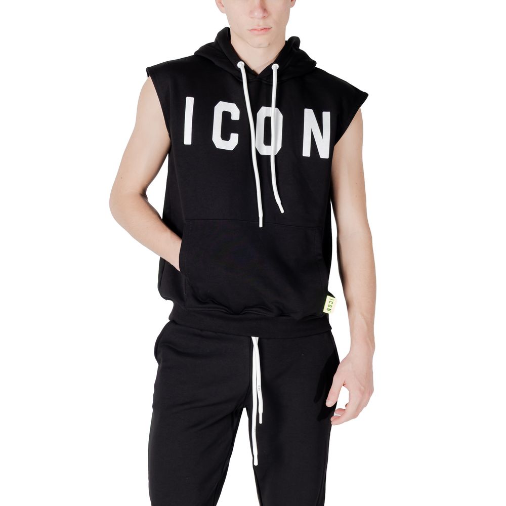 Icon Black Cotton Hoodie 1728,71956299936,Black,Clothing,Hoodies - Sweaters - Clothing,Icon,IT42 | XS,IT44 | S,IT46 | M,Men,New with tags,Sweaters - Clothing