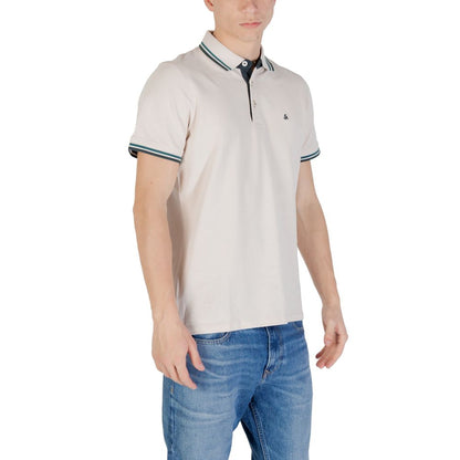 Jack Jones Beige Cotton Polo Shirt