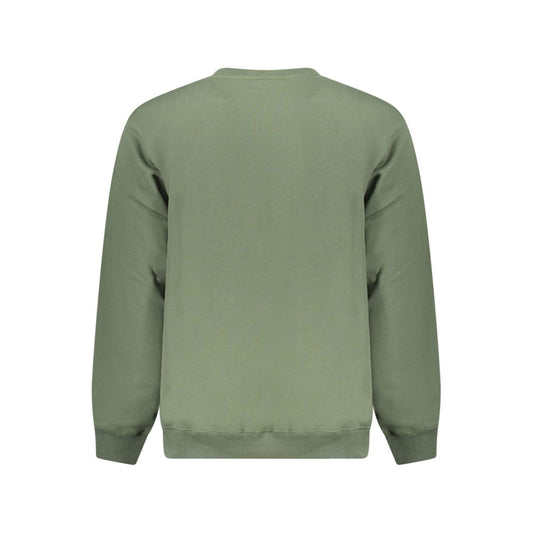 Vans Green Cotton Men Sweater, back view showcasing classic crew neck, long sleeves, perfect for casual wear.