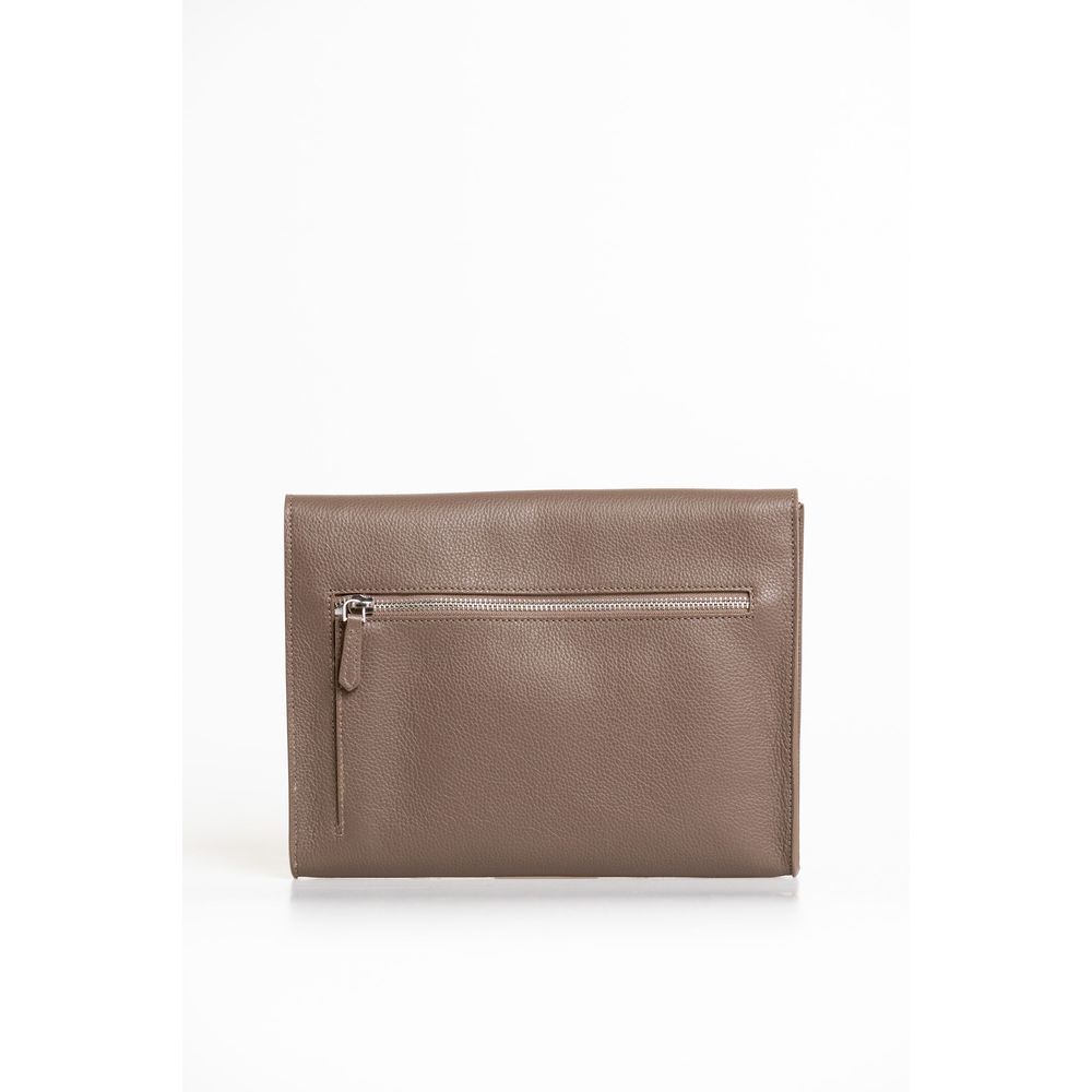 Trussardi Brown Polyester Clutch Bag