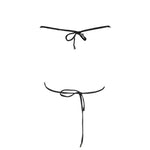Back view of Karl Lagerfeld Black Elastane Swimwear showing laces closure and contrasting details.