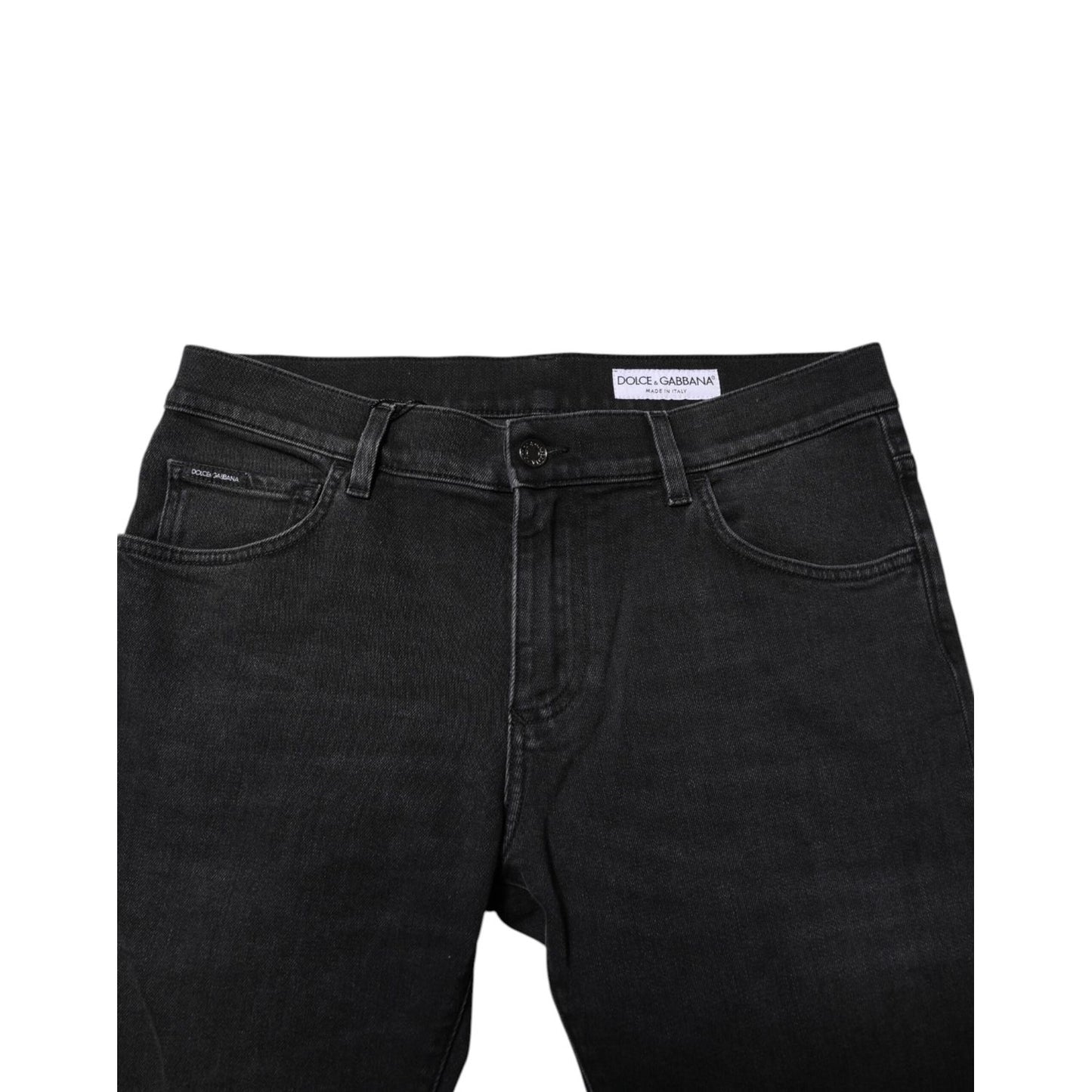 Dolce & Gabbana Black Cotton Skinny Men Denim Trouser Jeans