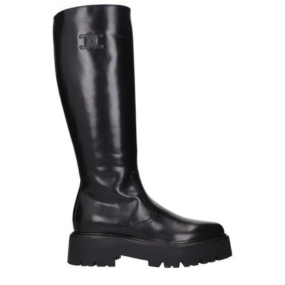 Celine Black Leather Ankle Boots