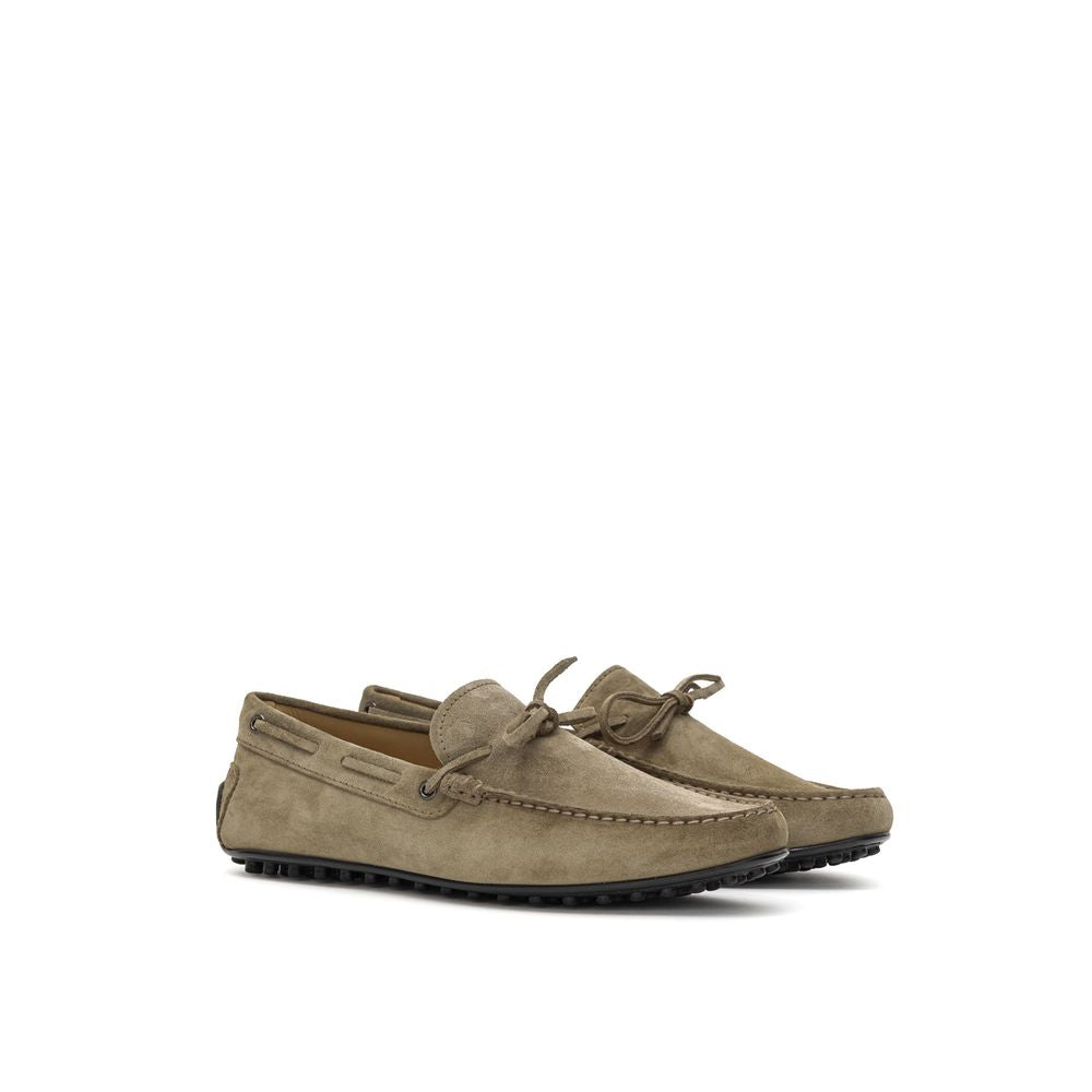 Tod's Beige Suede Leather Moccassin