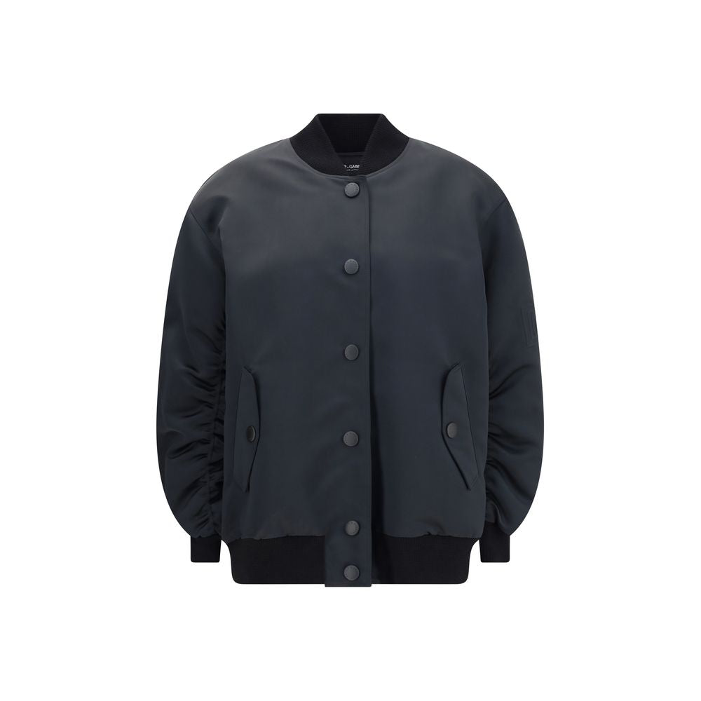 Dolce & Gabbana Black Polyester Bomber Dolce & Gabbana