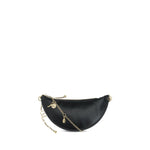 Chloé Icons Shoulder Bag in black lambskin with gold chain, charms, and Horse Medal detail, perfect for elegant cross-body wear.